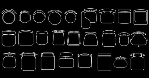 CAD blocks of minimalist and bar chairs dwg